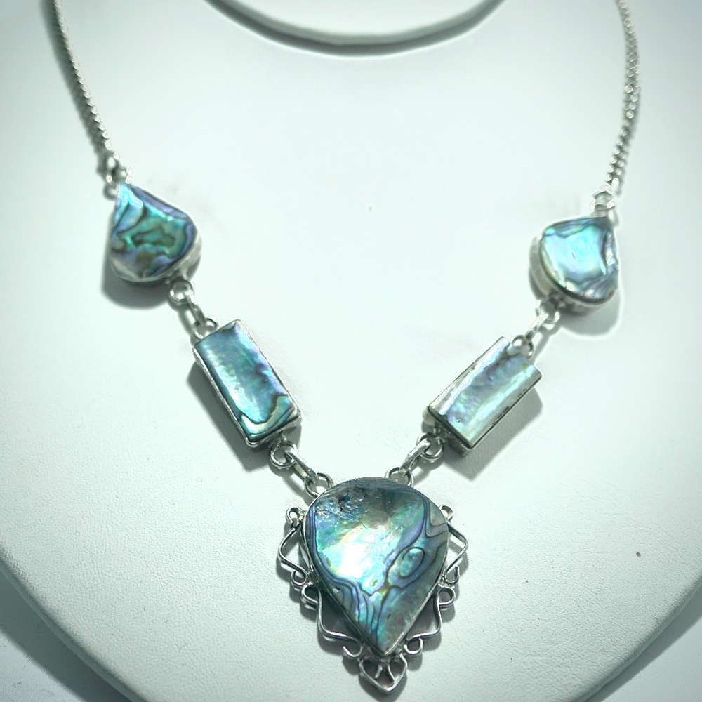 Abalone Shell and Sterling Silver Necklace